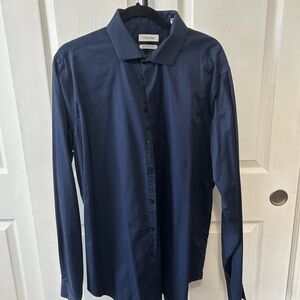 Calvin Klein Men's Deep Blue Dress Shirt